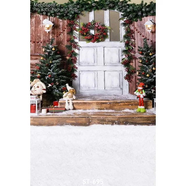 Vinyl outdoor Christmas tree decoration Photography Background children ...