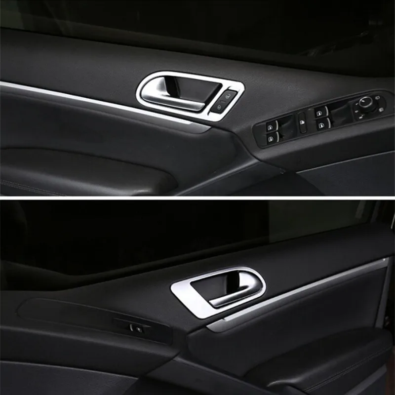 Для VW для Volkswagen TIGUAN 2010 2011 2012 2013 2014 2015 автомобильные аксессуары дверная ручка крышки отделка внутренняя обшивка дверей 4 шт. в комплекте