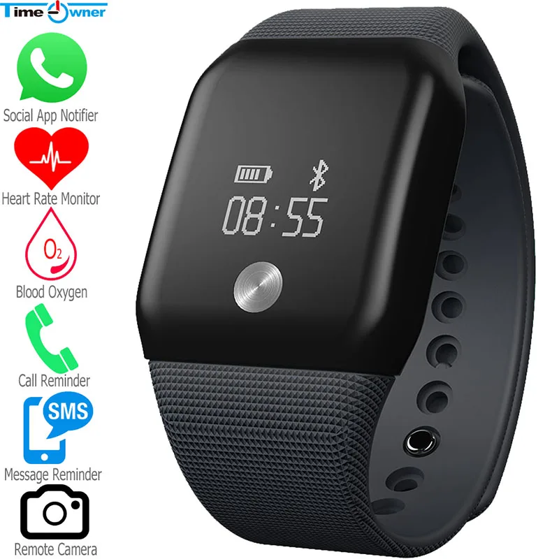 

Time Owner A88+ Bluetooth Smart Bracelet Blood Pressure Oxygen Heart Rate Sleep Monitor Call/Message Reminder Smart Wristband