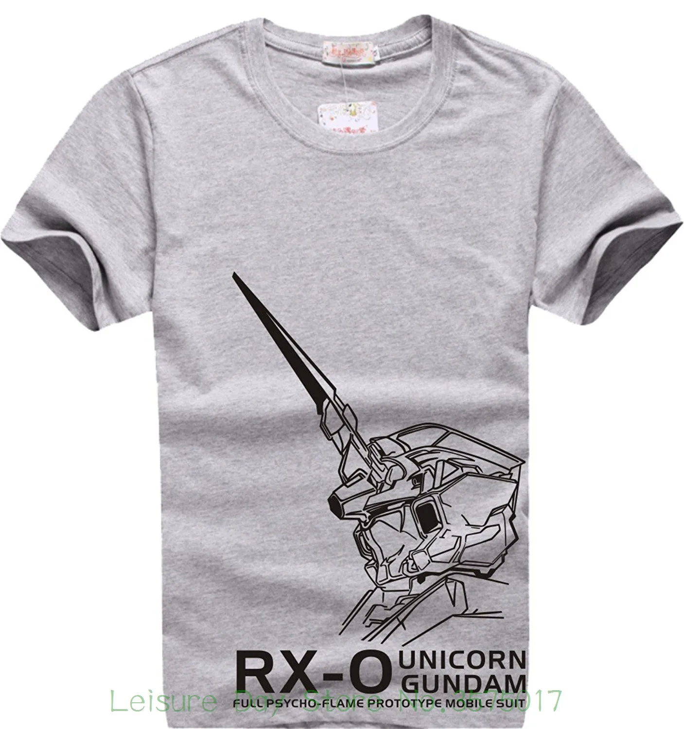 

Loose Black Men Tshirts Homme Tees Happy Yohe Gundam Unicorn T-shirt Animation Comic Fashion Cosplay