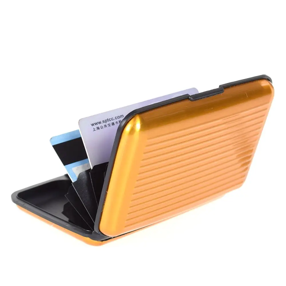 Алюминиевый металлический жесткий чехол-кошелек с блокировкой банкнот, кредитная карта, анти-RFID, сканирующий защитный держатель для мужчин и женщин