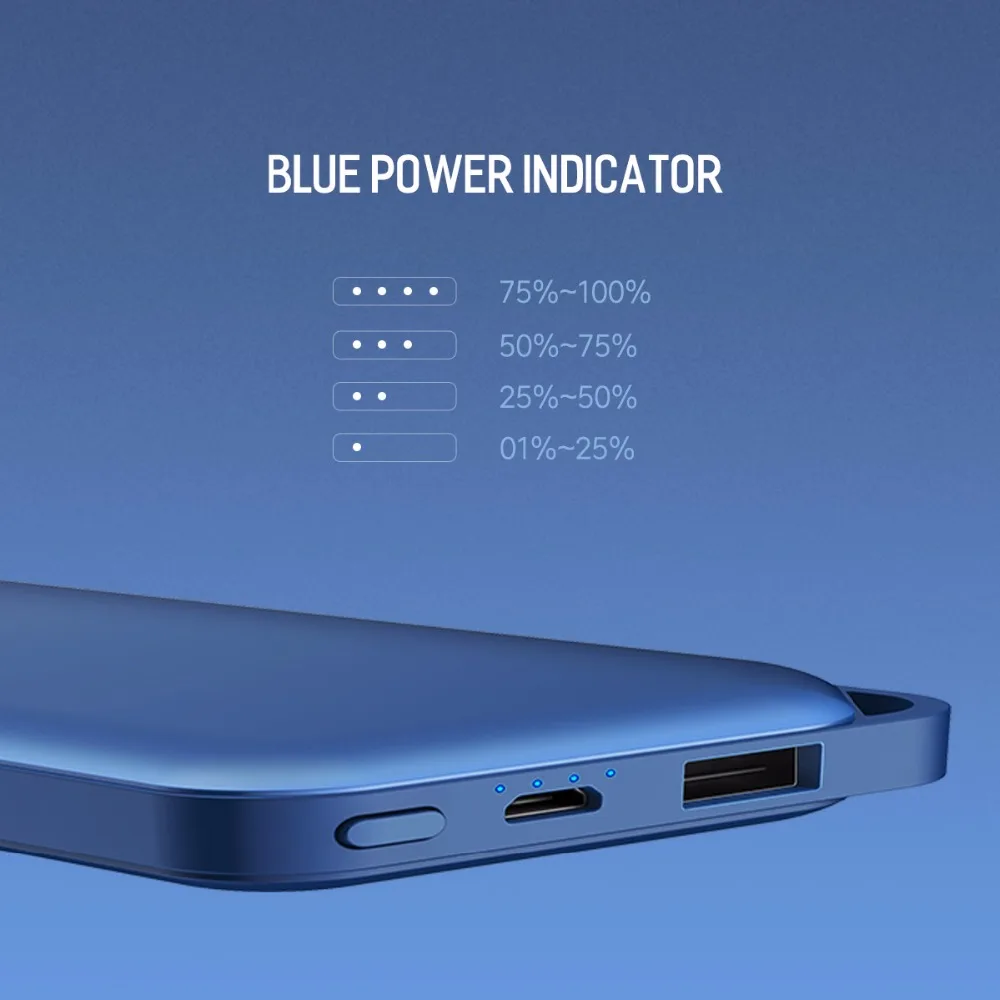 ROCK Power Bank 10000mAh for Xiaomi Portable External Battery Charger Ultra Slim Powerbank for iphone X Samsung Note 8 S8