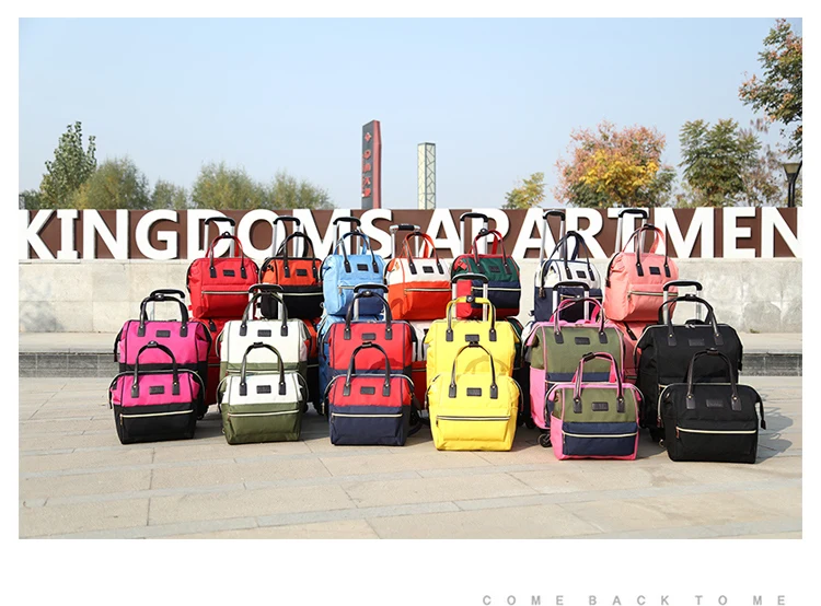 Портативная сумка на колесиках, чехол на колесиках и сумка на ремне, универсальные колеса Оксфорд чемодан для одежды, чемодан интернат