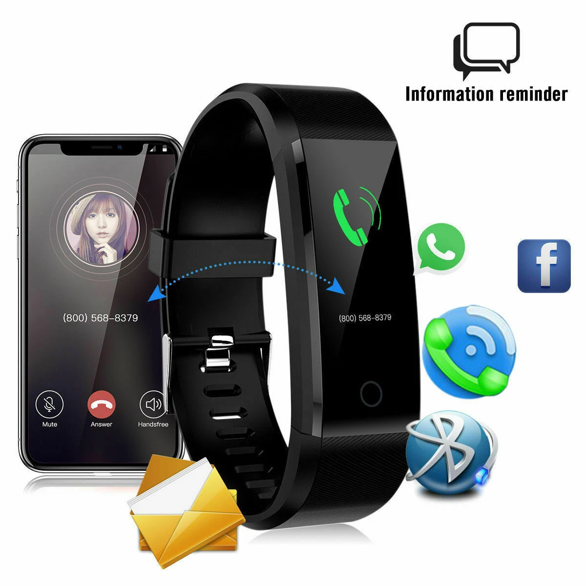  115Plus Smart Watch Men Women Heart Rate Monitor Blood Pressure Fitness Tracker 0.96 inch Smartwatc - 33042589192