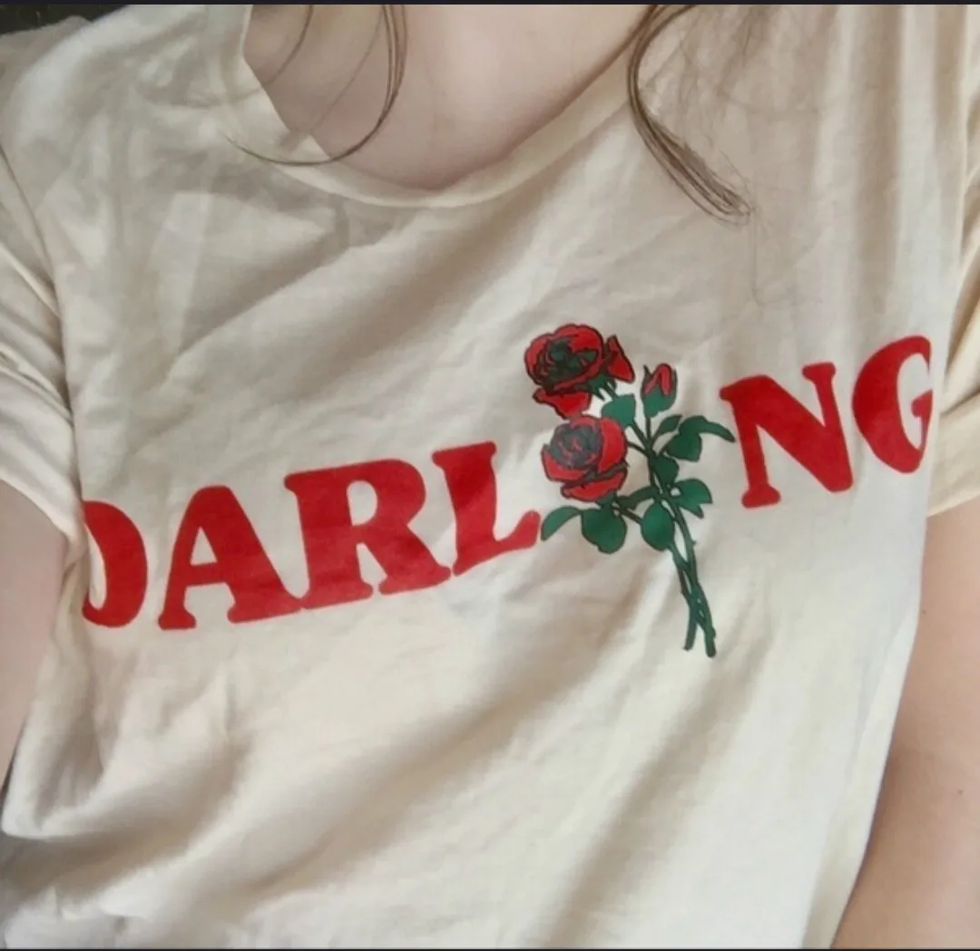 

Darling Rose Flower Print Women Sweet Tshirt Summer Cotton Casual Tops For Lady Girl's Gift Harajuku Hipster T shirt Women New