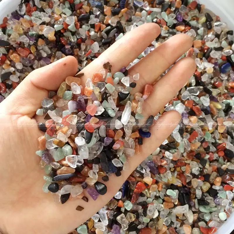 

1000g Natural crystal color mix natural quartz crystal rough polished gravel specimen natural stones and minerals feifanstyle