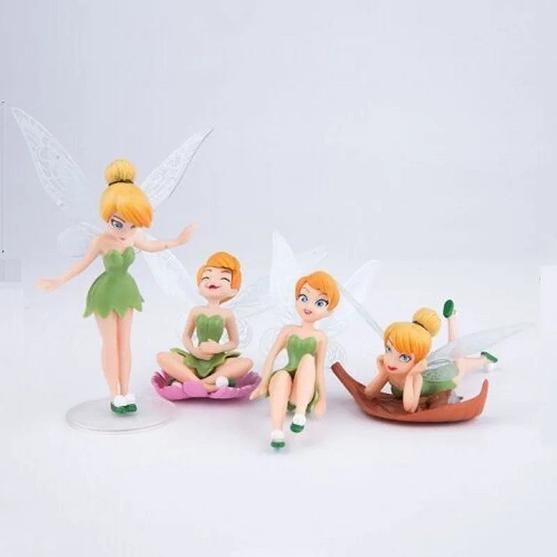 

2019 New 4pcs/set Tinker Bell Figures toy Tinkerbell Fairy Adorable Action Figure Toys Micro Landscape Collection Model Toy