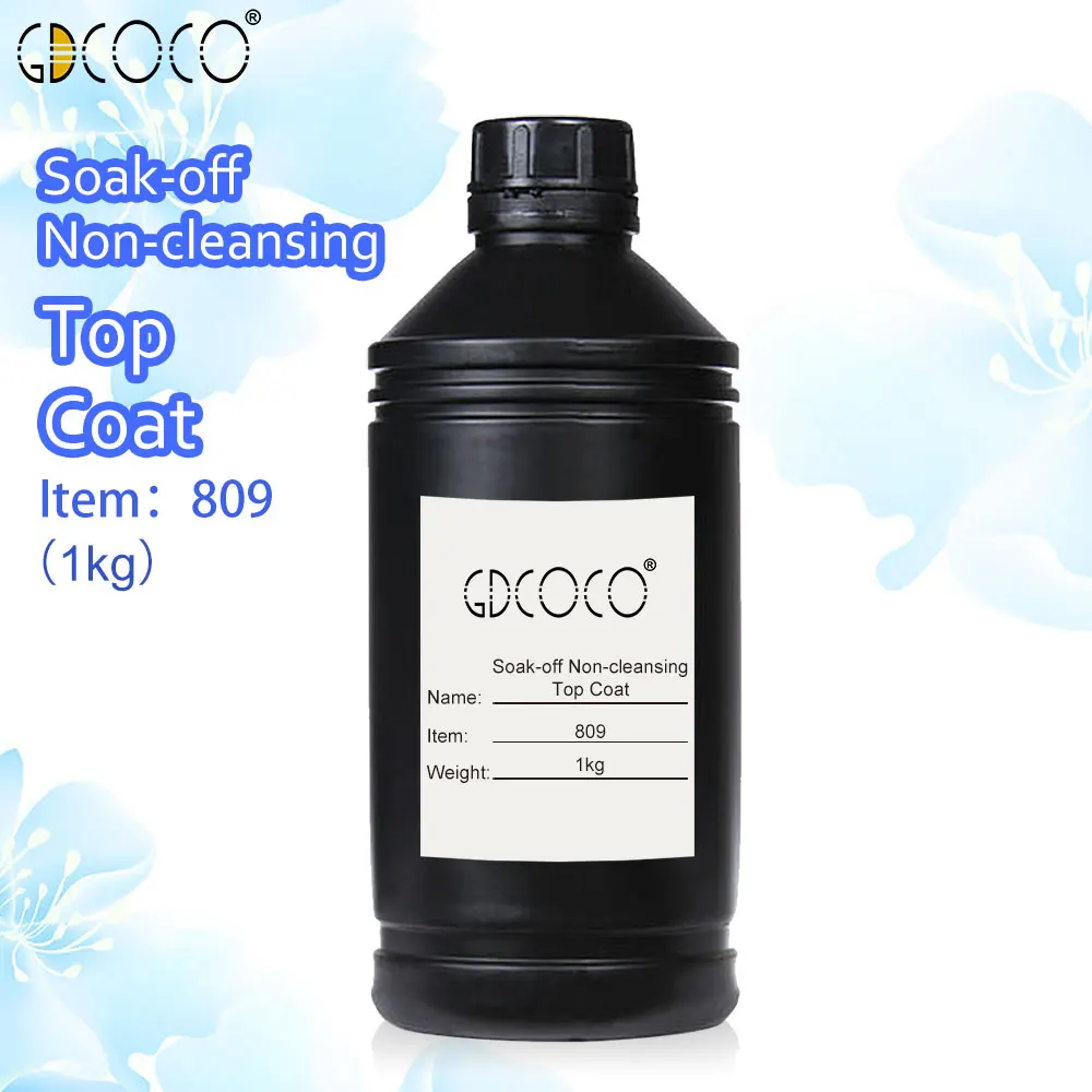 

#809 CANNI suply 1000ml 1 galon nail art tips soak off uv led nail gel polish no cleansing no wipe without sticky layer top coat