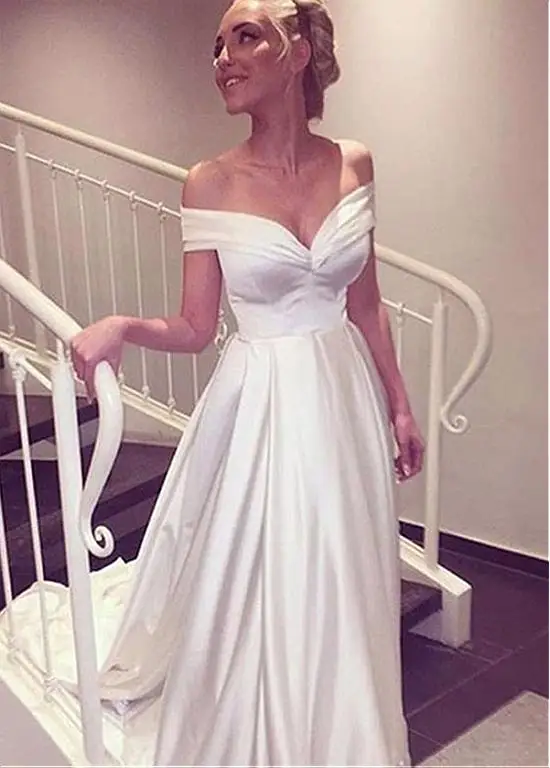 Пляжное платье Vestido De Noiva 2019, свадебное платье трапециевидной формы с v-образным вырезом и открытыми плечами, атласное Бохо Дубай, арабское