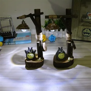 

Kawai Cartoon My Neighbor Resin Totoro Figurine Statue Desk Home Decor TOTORO Lamps Zakka Crafts Ornaments