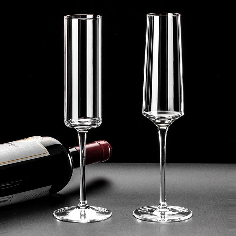 Glass Champagne Flutes 4 Pack 6-Ounce Champagne Glasses 4Pc Set, Premium  Square Edge Blown Glass Prosecco Wine Glass - AliExpress