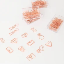 Платье-пачка 20 шт./кор. розовое золото Пластик покрытием гальванических ананаса бокал вина в форме сердца Форма Бумага зажимы закладки маркировки зажимы H0029