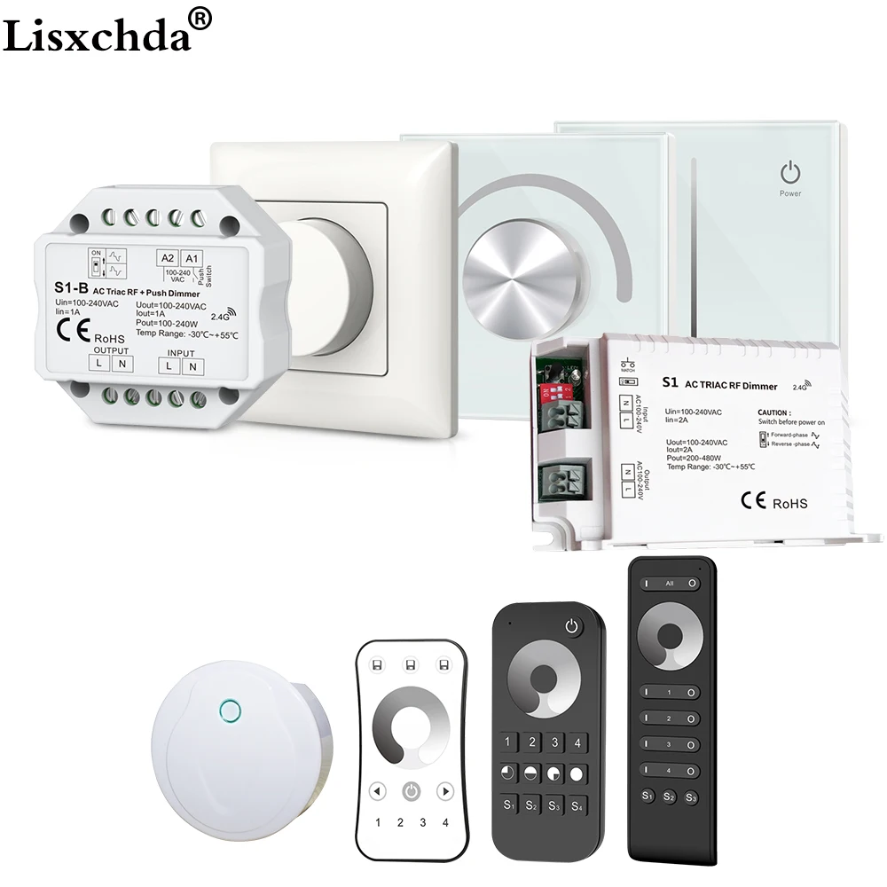 Buy Triac LED Dimmer 220V 230V 110V AC2.4G 4 Zone/Wifi