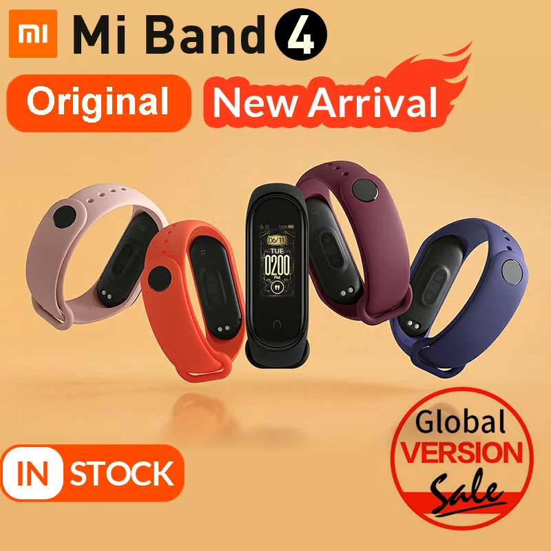

New 2019 Genuine Xiaomi Mi Band 4 Smart Color Screen Bracelet Heart Rate Fitness 135mAh Bluetooth5.0 50M Swimming Waterproof