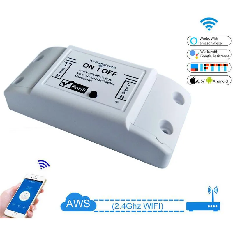 

Wifi Smart Switch Remote Module Compatible Door Openers -Control Using Smart Phone Alexa and Google Assistant Enabled Devices