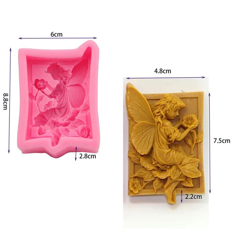 Square Silicone Soap Mold Flower Fairy Cake Decorating Tools Handmade Soap Making Mould Candle Silicone Mould Crafts silicone mold soap molds