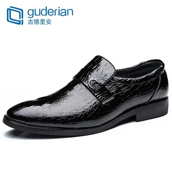 

GUDERIAN New Men Office Shoes Business Black Man Dress Shoes Pointed Toe Mens Oxfords Crocodile Shoes Sapatos Social Masculino