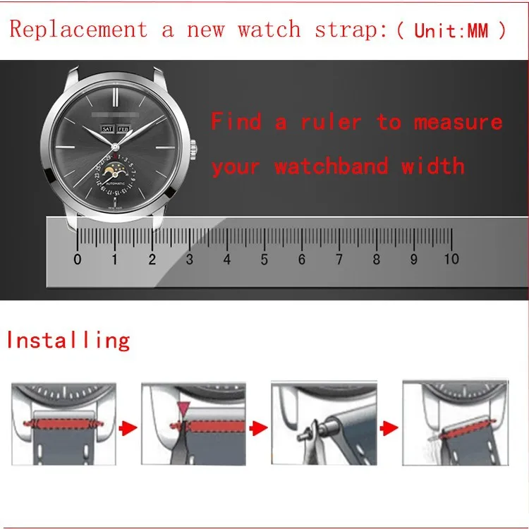 Prata Relógio de Aço Inoxidável Strap Reta