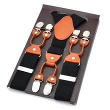 Мужские кожаные подтяжки с y-образной спинкой, эластичные мужские брюки с 6 клипсами, подтяжки для взрослых, Tirantes Hombre Bretelles 3,5*120 см