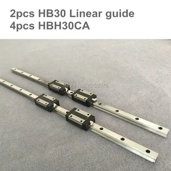 

HGR 2 pcs linear guide HB30-L1050-1500mm Linear rail and 4 pcs HBH30CA linear bearing blocks for CNC parts
