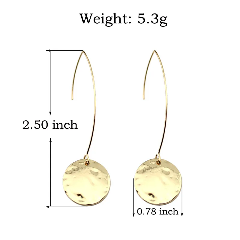 2017 Hot New Fashion Monogram Flat Circle Blank Drop Earrings