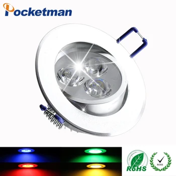 

9W Ceiling downlight AC85V-265V Downlight Lamps red light bule light color light Built-in drive Lamp Home Indoor Lighting