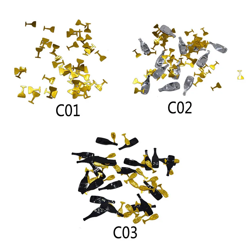 15 г/упак. креативные конфетти с чашкой шампанского из черного золота для украшения стола дешевые свадебные конфетти вечерние принадлежности домашний обеденный стол Декор 75