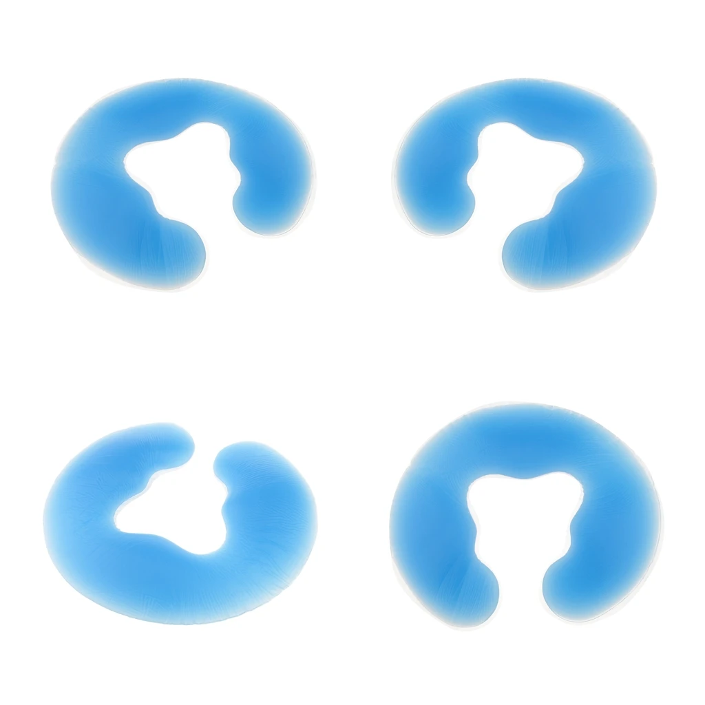 

4 Pcs Soft Silicone Face Cushions Spa Massage Headrest for Salon Beauty Blue
