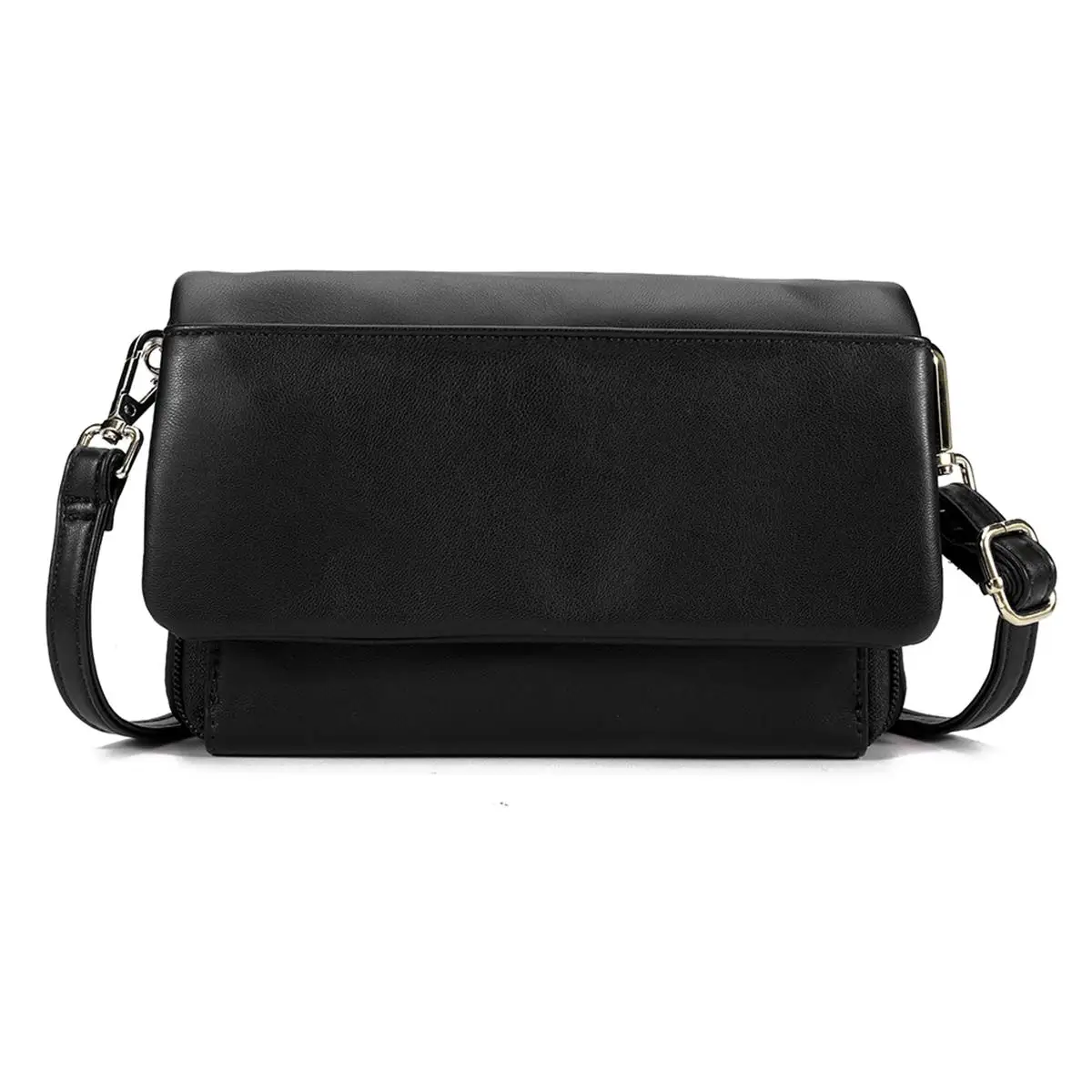 RFID Candy Color Multifunction Shoulder Bag for Women Messenger Bags Ladies PU Leather Handbag Purse Female Crossbody Bag Women