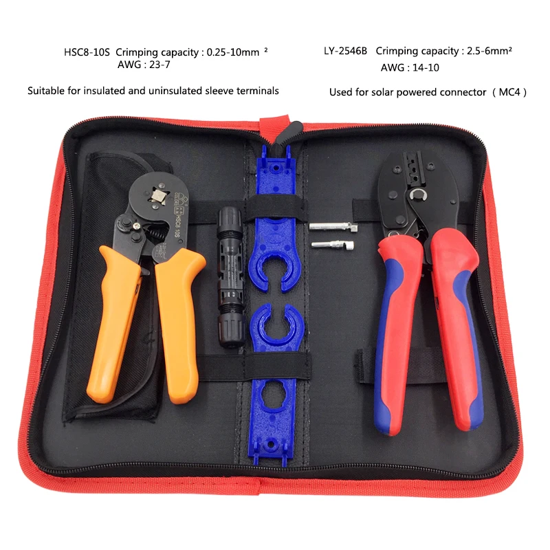 

Crimping pliers combination tool kit Suitable for photovoltaic connectors (MC4) and telescopic terminals Wire crimping ferrament
