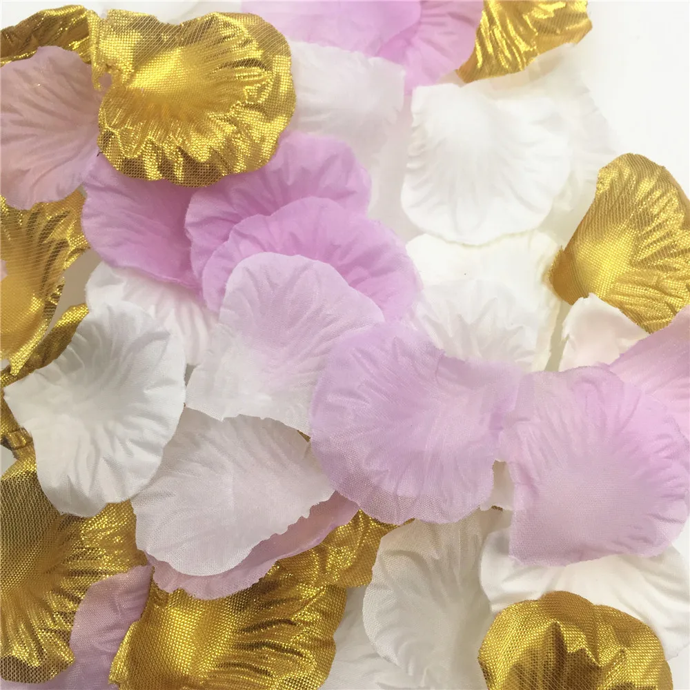 Лепестки роз к свадьбе 600 шт/партия украшения Цветы полиэстер Свадьба Роза Новая мода искусственный цветок лепестки
