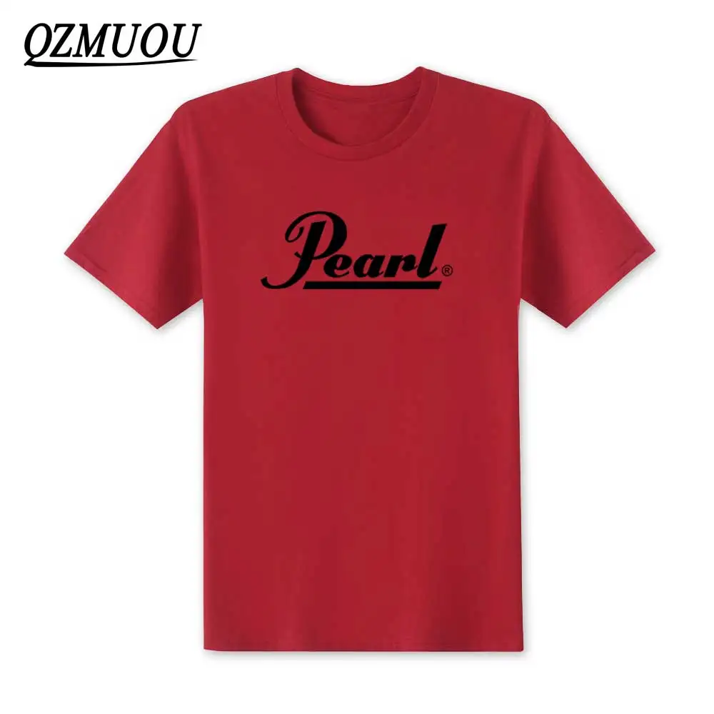 Модные брендовые мужские футболки с барабаном, летняя новая футболка с жемчугом, хлопковая Футболка с круглым вырезом и коротким рукавом, футболка с музыкальной тематикой, топы, футболки, размер XS-XXL - Цвет: Red2