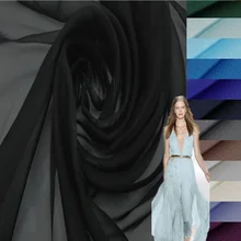 DD чистый натуральный шелк тутового шелкопряда ткань шифон внутренняя подкладка для платья шарф ткань 5-8 мм по/3 метра Width-110cm