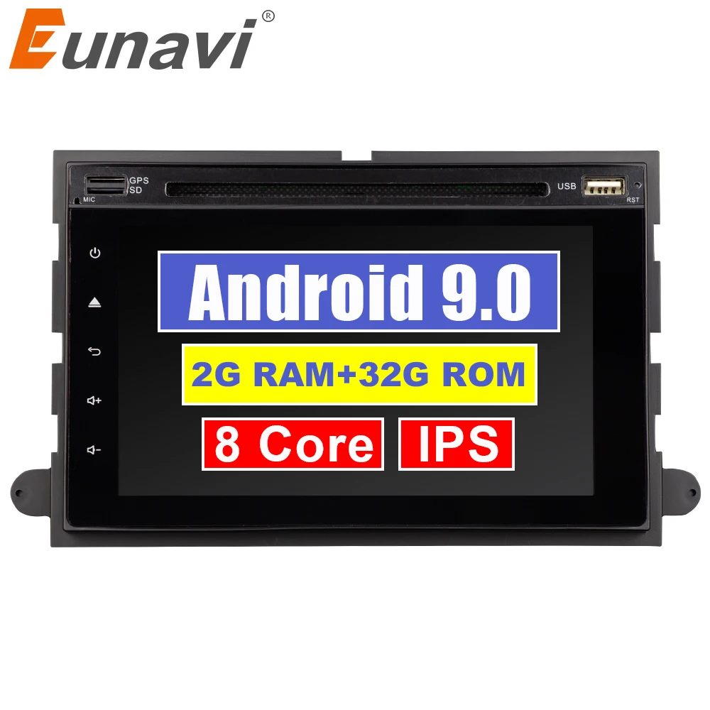 Eunavi автомобильный DVD 2 din радио для Ford 500/F150/Explorer/Edge/Expedition/Mustang/fusion/Фристайл 8 ядер 2G+ 3 2G Android 9