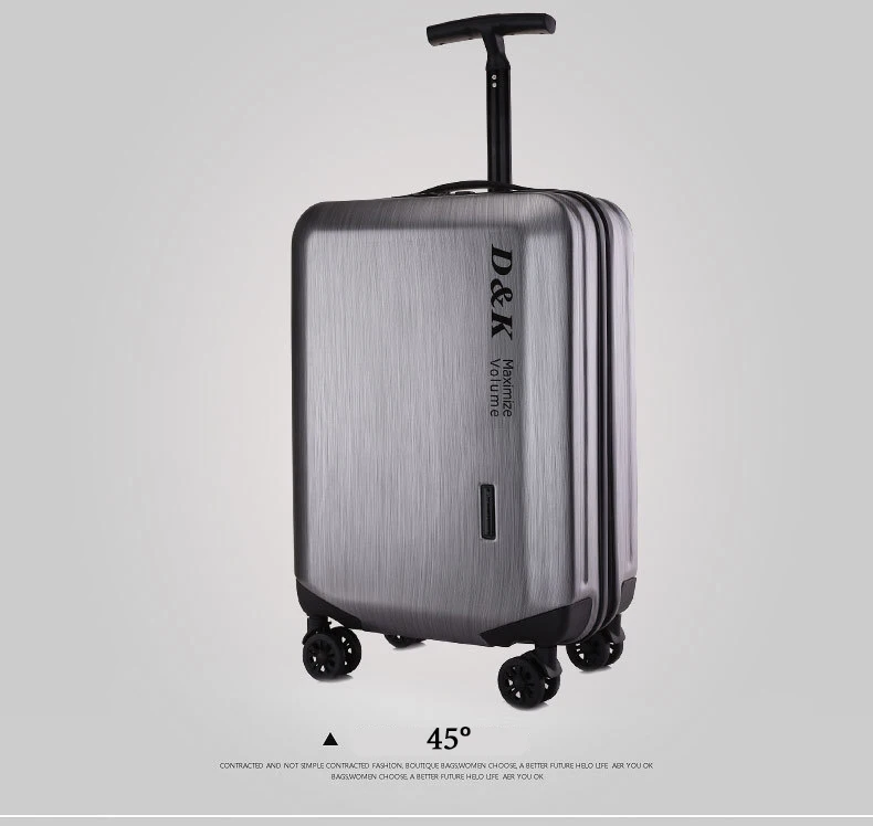 20'24'28' молния чемодан, PC в виде ракушки и металла тяга прокатки дорожная сумка-тележка Случае Путешествия Чехол чемодан на колесах