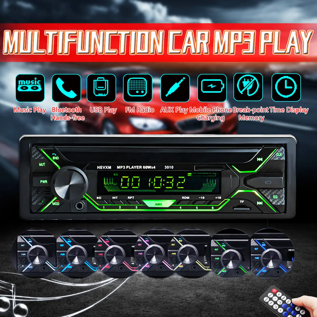 Bluetooth Авторадио автомобиля стерео MP3/USB/SD/AUX-IN fm-радиоприемник усилитель DC12V классический автомобильный стерео аудио