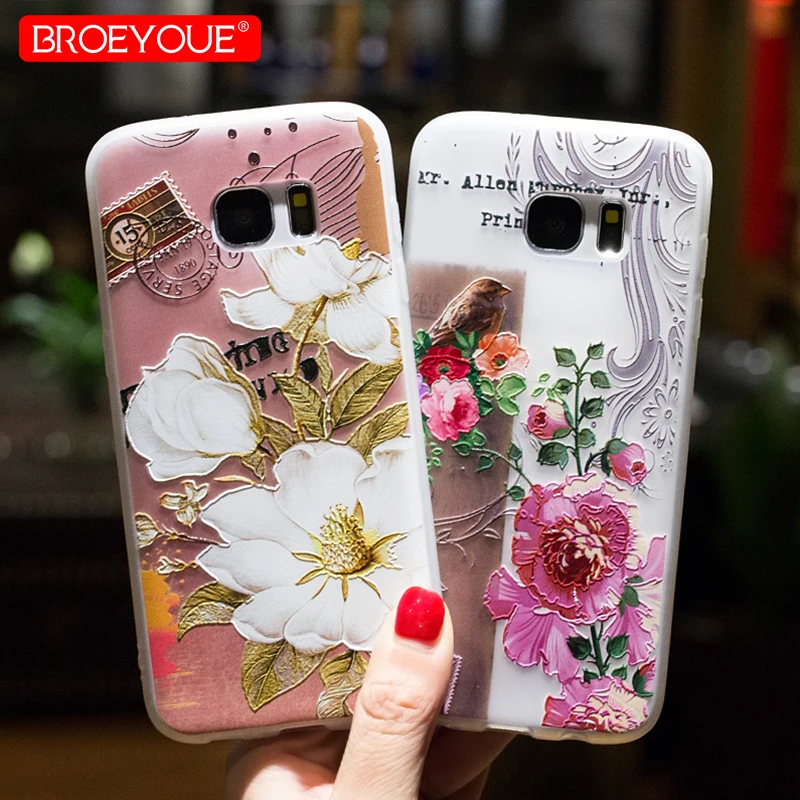 

BROEYOUE For Samsung Galaxy S7 S8 Edge Plus Note 3 4 8 3D Relief TPU Case For Samsung J2 J5 J7 2017 Prime A3 A5 A7 2017 Cover