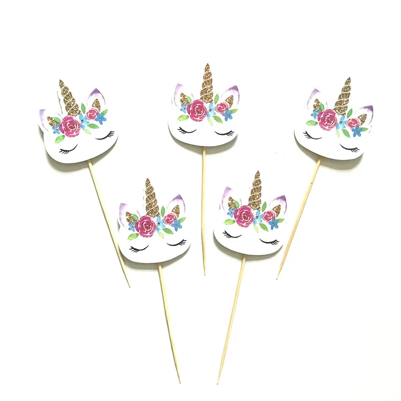 

24Pcs/set Unicorn Party Cake Insert Bachelorette Party Wedding Decoration Happy Birthday Baby Shower Party Supplies DIY Unicorno