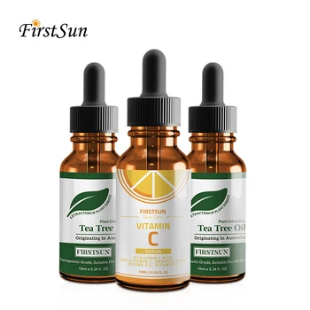 

3pcs Firstsun 100% Tea Tree Pure Essential Oil Vitamin C Face Care Skin Acne Treatment Remover Anti Scar Spots Whitening Cream
