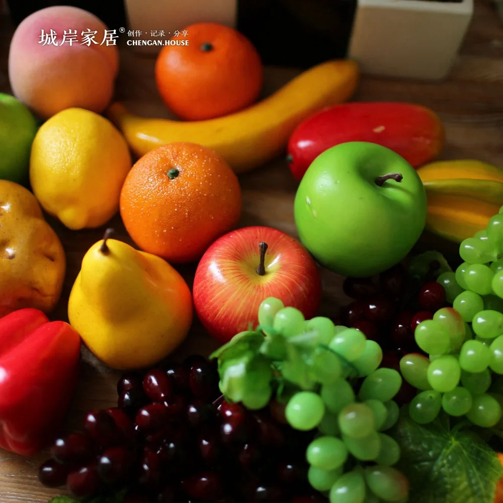 

6pcs Artificial Plant Fake Fruits Vegetables Christmas Wedding Party Ornaments Shooting Props Children Teaching Model Home Decor