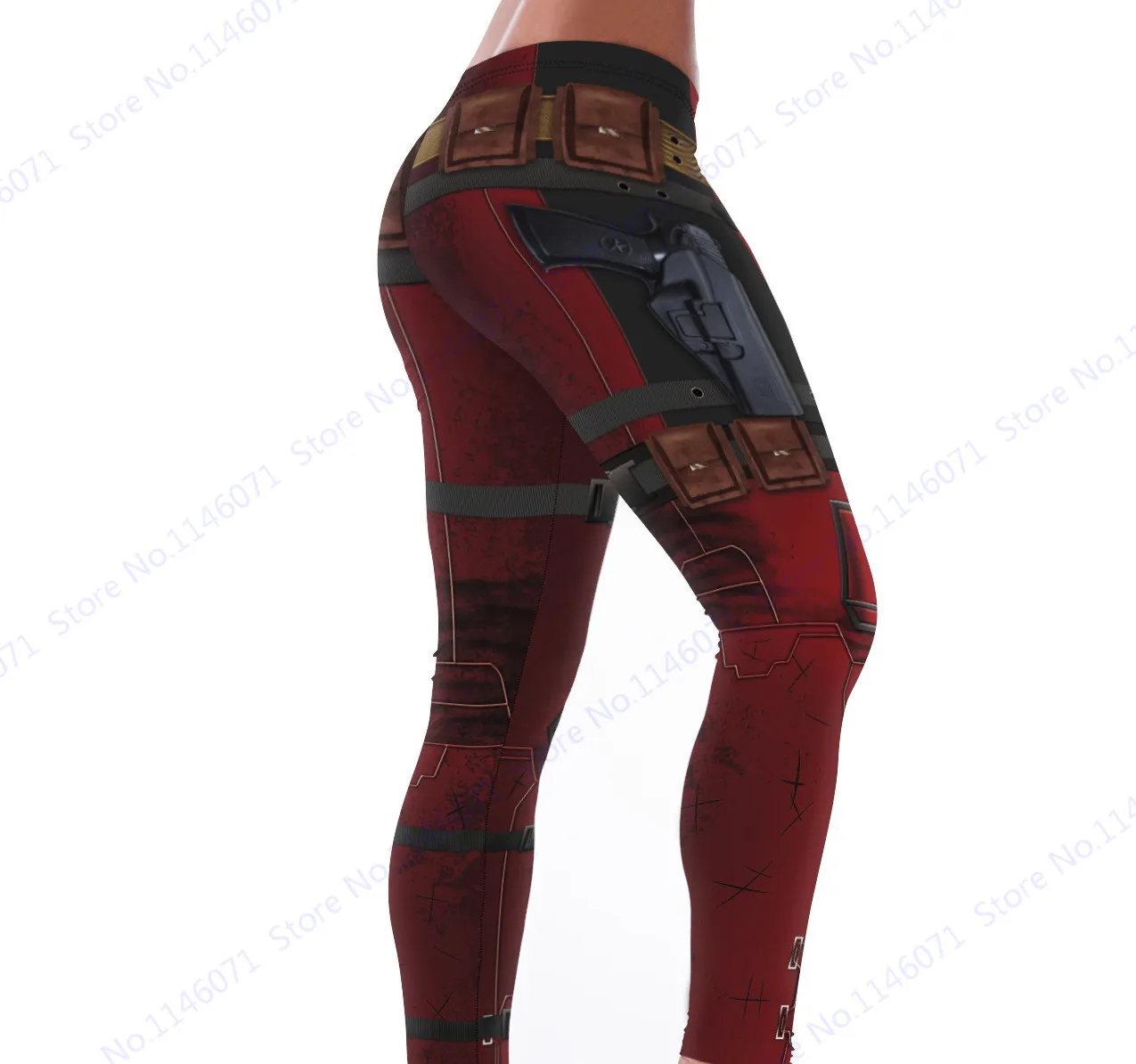 Deadpool Gym Yoga Legging Celana Merah 