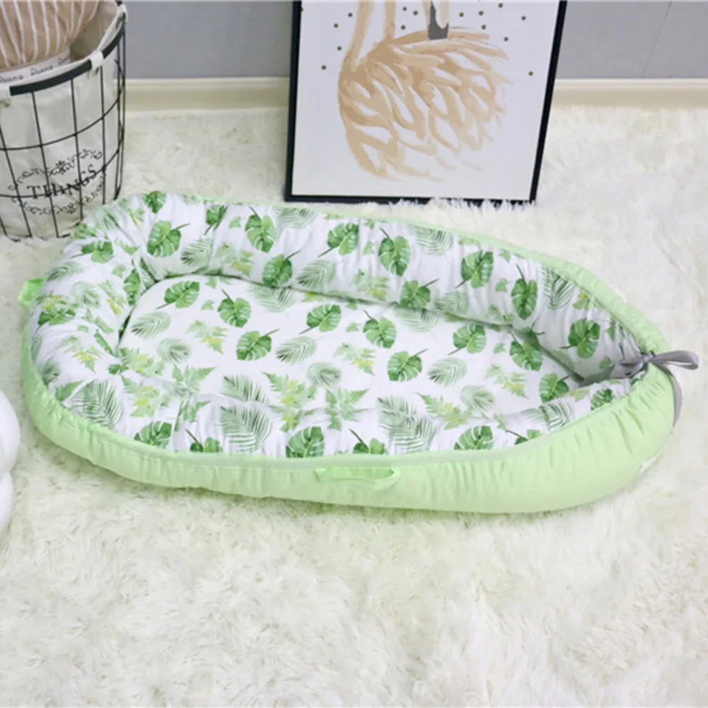 

Newborn Baby Portable Removable And Washable Crib Travel Bed Star Dot Flower Printing Nest Bed Cotton Travel Bed For Children