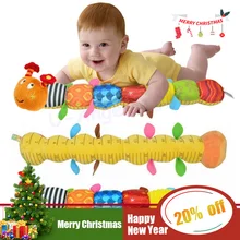 1pcs Baby Toy Musical Caterpillar Rattle with Ring Bell Cute Cartoon Animal Plush Doll Early Educational