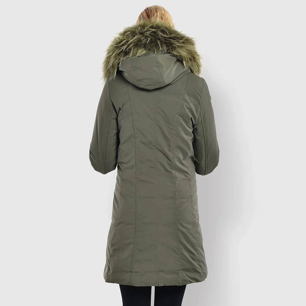 À De vert 155 Style Femmes Minwlj Parka Col Noir Capuche Fourrure Épaissir Hiver Marque wYqqzOa