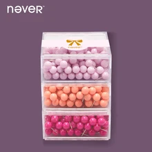 Никогда не Творческий Цвет Булавки push Булавки Thumbtack для дерева пробковая доска Географические карты панно настенные круглые жемчужины headpush Шпильки модные офисные шпильки