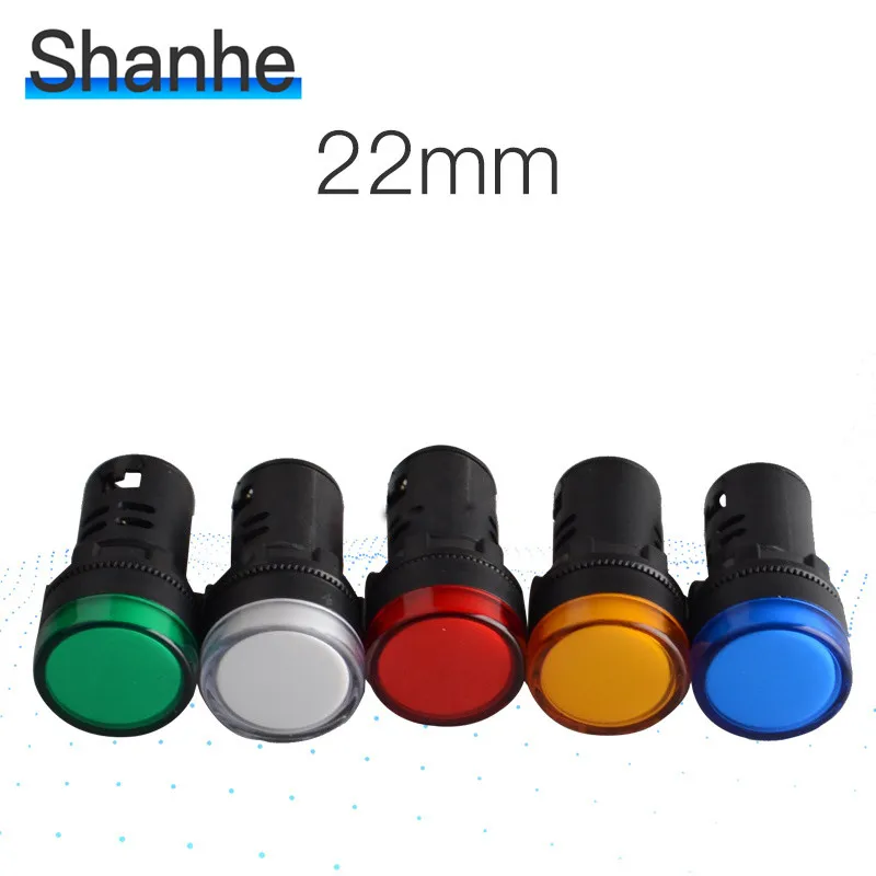 22mm Panel Mount Led Indicator Pilot Signal Light Lamp Work With 22mm Panel Mount Led Indicator Pilot