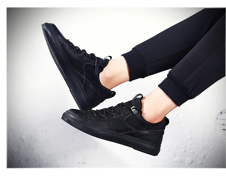MIXIDELAI/кроссовки из натуральной кожи первого класса; мужская повседневная обувь; модная мужская обувь на плоской подошве со шнуровкой; дышащая обувь черного цвета