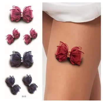 

Sexy Fashion 3D Bow Pattern Tattoo Sticker on Women Body Paint Transfer Temporary Tattoos