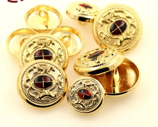 

10 pieces High grade Drip oil metal gold jacket buttons shirt Sweater button Decorations Accessories 15mm 20mm Free shipping