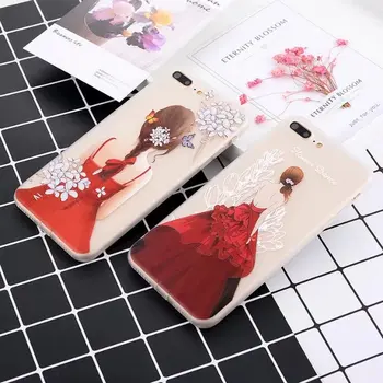 

100pcs DHL 3D matte TPU soft Cases For iphone 6 6s 7 plus beauty girl Back cute Cover Fashion Shell Cell Beautiful Phone Case